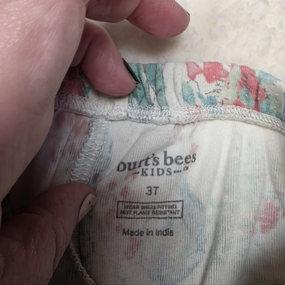 Burt’s Bees Kids 3T Organic Cotton Birdcage Floral Pajama Set